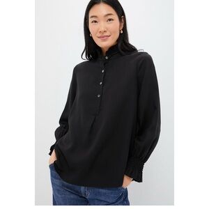 TUCKERNUCK Black Teagan Popover Shirt Size XL Retail $168 Tuckernuck